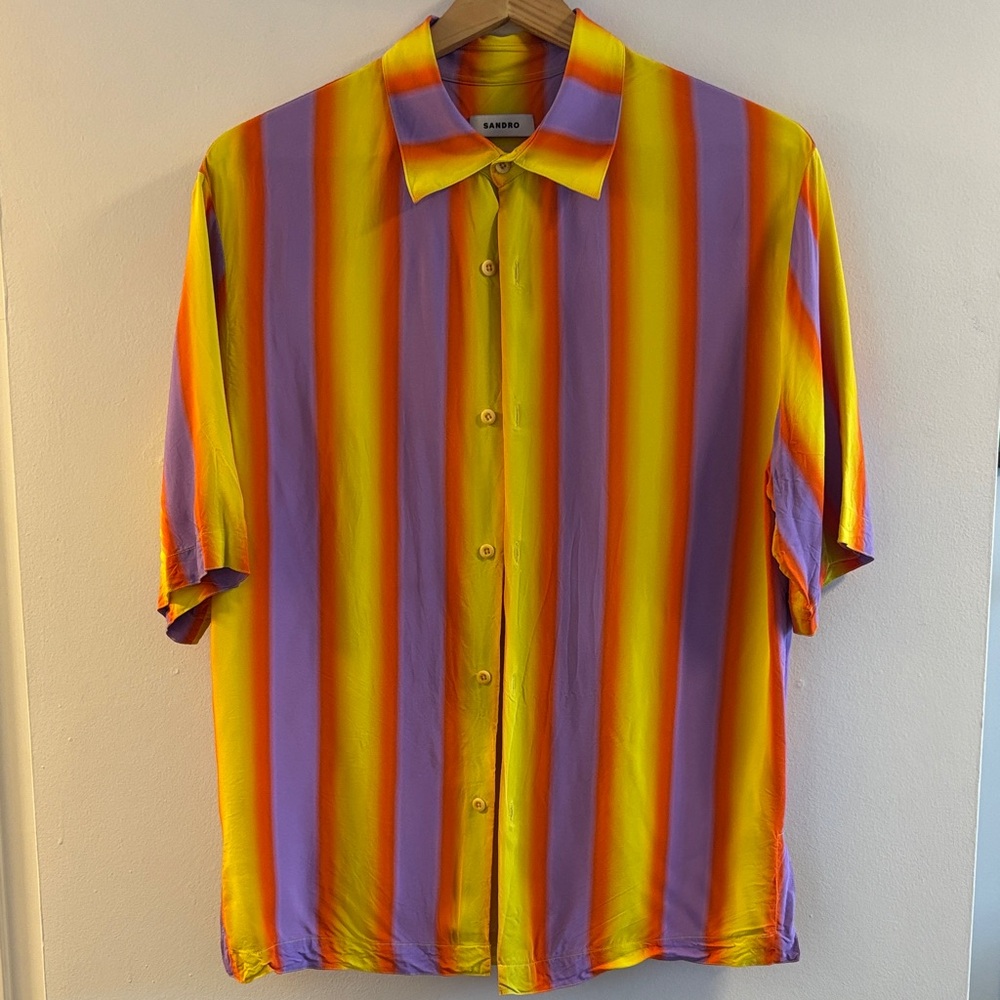 Sandro Vibrant Striped Men's Shirt